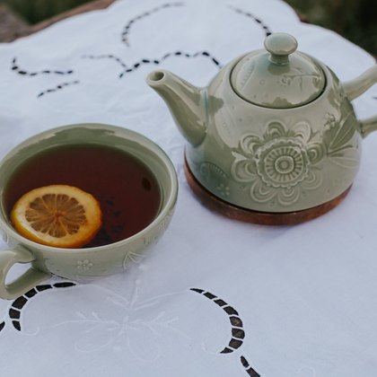Teekannen für eine Tasse