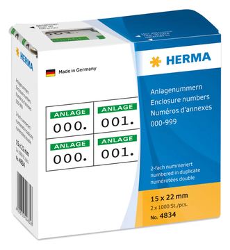 HERMA Weiß, grün - 15 x 22 mm 2000 Etikett(en) (1000 Bogen x 2) von LumaTech