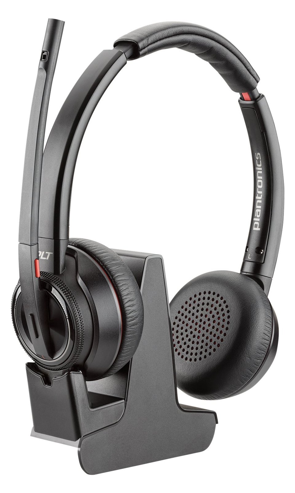 Poly Savi 8200 Series W8220 - Headset - On-Ear Ersatz DECT kabellos aktive Rauschunterdrückung mit Ladeschale