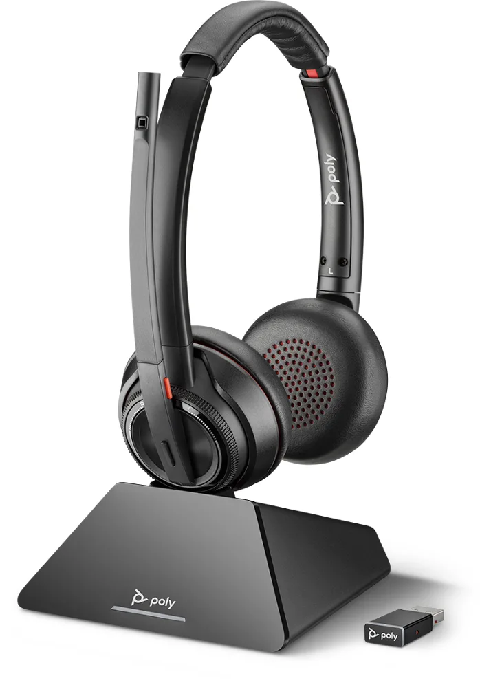 Poly Savi 8200 Series W8220 - Headset - On-Ear Ersatz DECT kabellos aktive Rauschunterdrückung mit Ladeschale, Ansicht 2