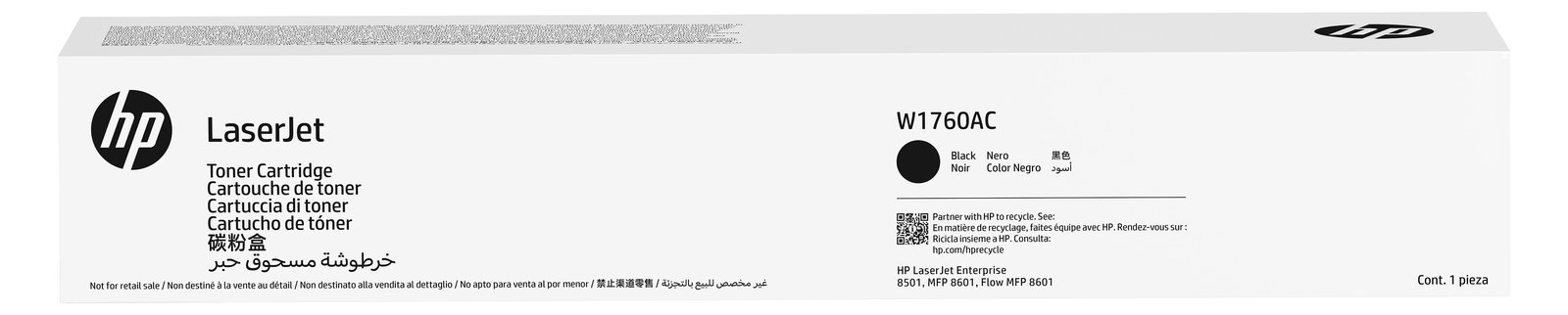 HP 176A - Schwarz - original - LaserJet - Tonerpatrone (W1760AC)