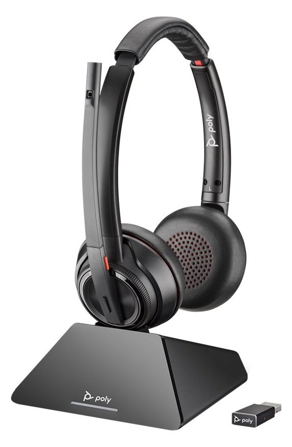 Poly Savi 8220 UC - Standard - Headset-System On-Ear DECT 6.0 kabellos