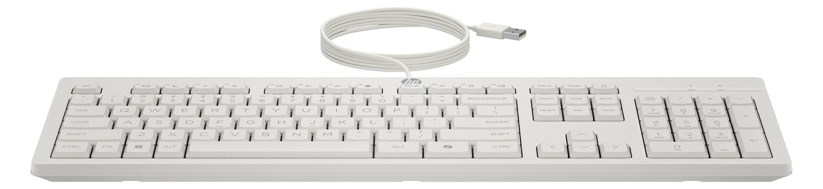 HP 225 - Tastatur-und-Maus-Set - beidhändig, 3-Zonen-Layout, Standard-Tastenweg - TL: US, QWERTY - weiß