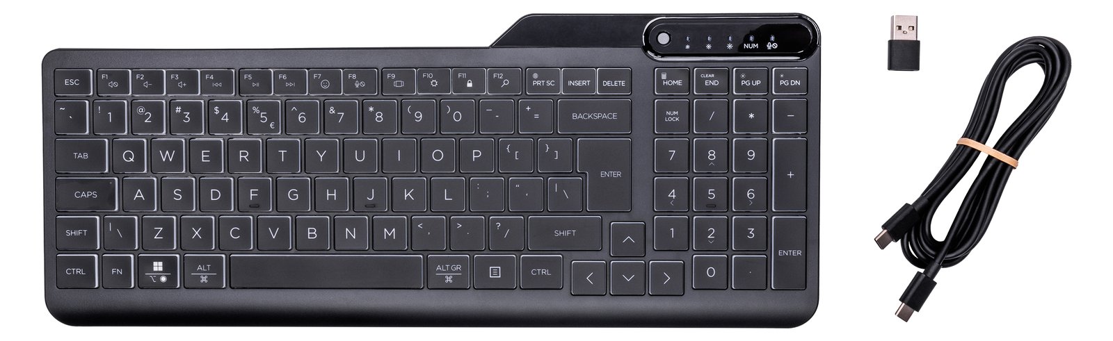 HP 400 - Tastatur - kompakte Größe, 2-Zonen-Layout, 12 programmierbare Tasten, Multi-Device - TL: US, QWERTY