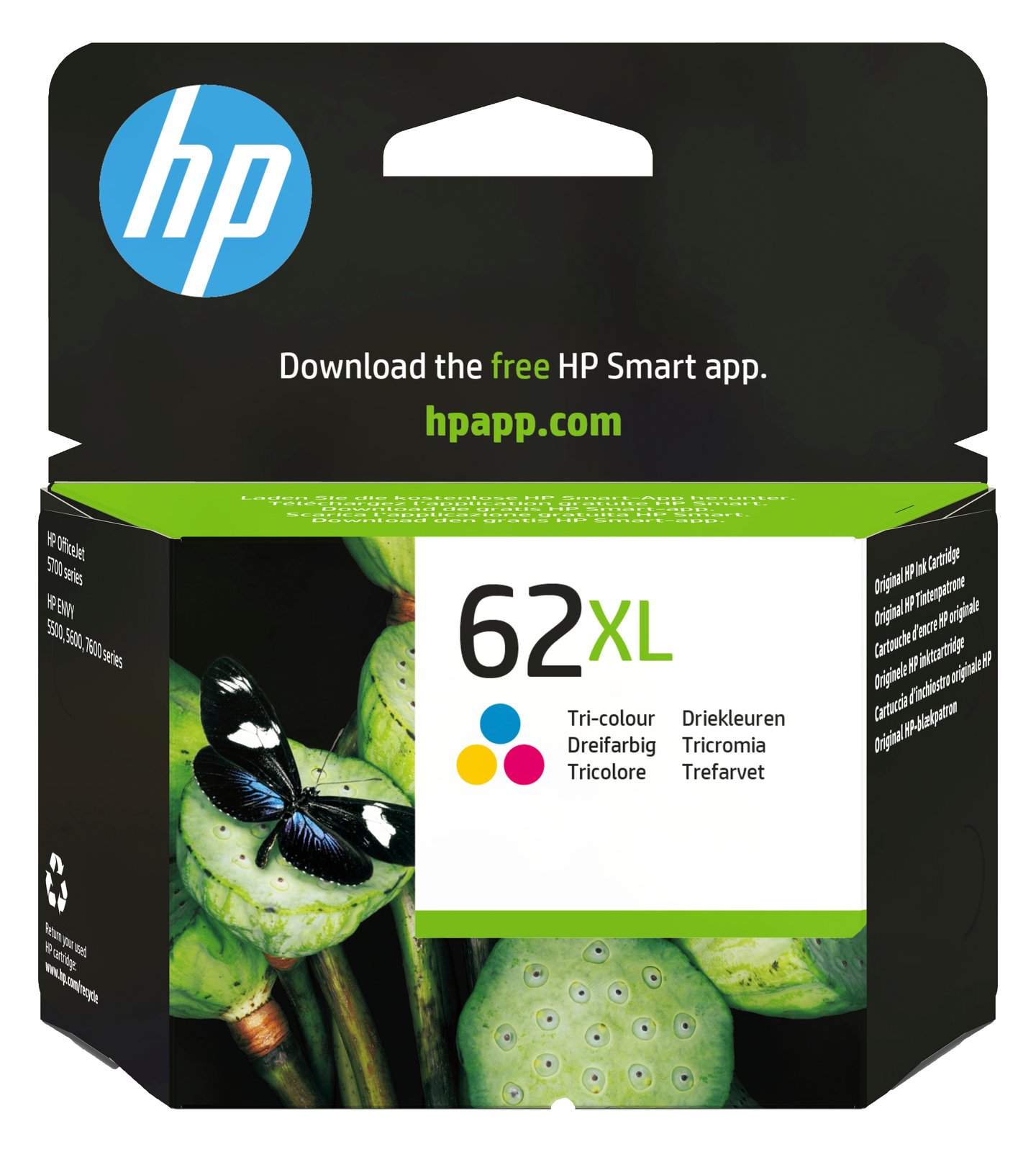 HP 62XL - Hohe Ergiebigkeit - Farbe (Cyan, Magenta, Gelb)