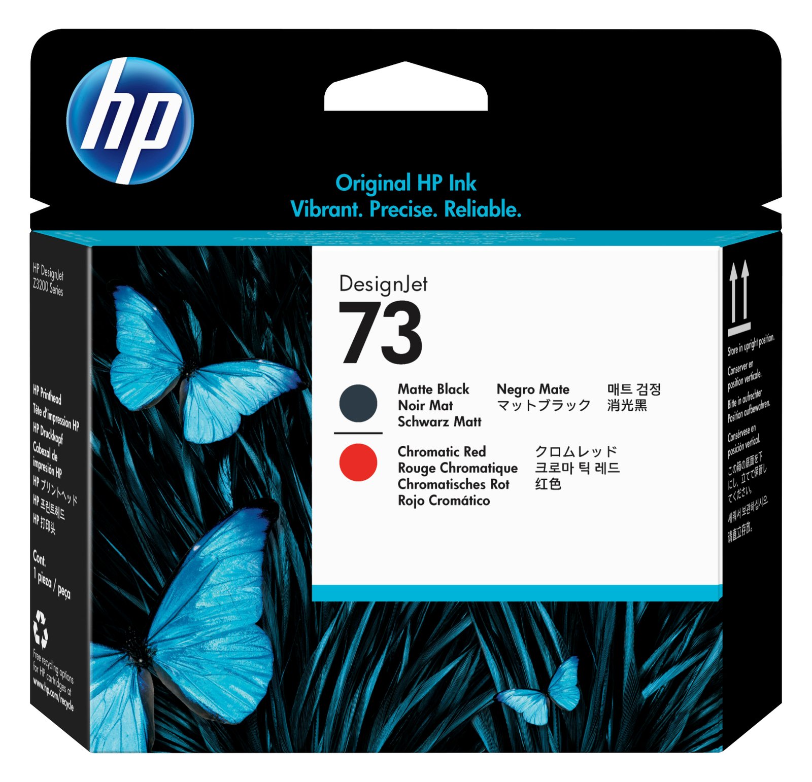 HP 73 - Mattschwarz, Chromatic Red - Druckkopf