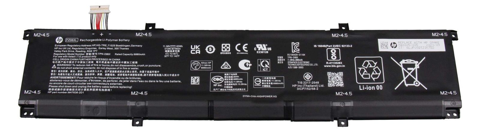 HP FZ06083XL-PL Akku 83Wh Original - Batterie - 3.590 mAh