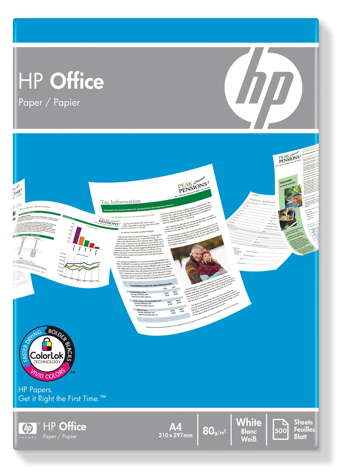 HP Office - 106 Mikron - A4 (210 x 297 mm) - 80 g/m² - 2500 Blatt Normalpapier (Packung mit 5)