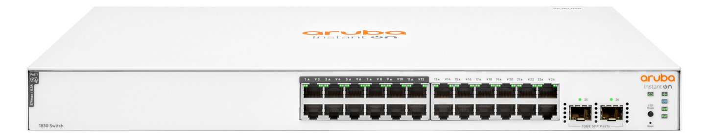 HPE Aruba Instant On 1830 24G 12p Class4 PoE 2SFP 195W Switch - Switch - Smart