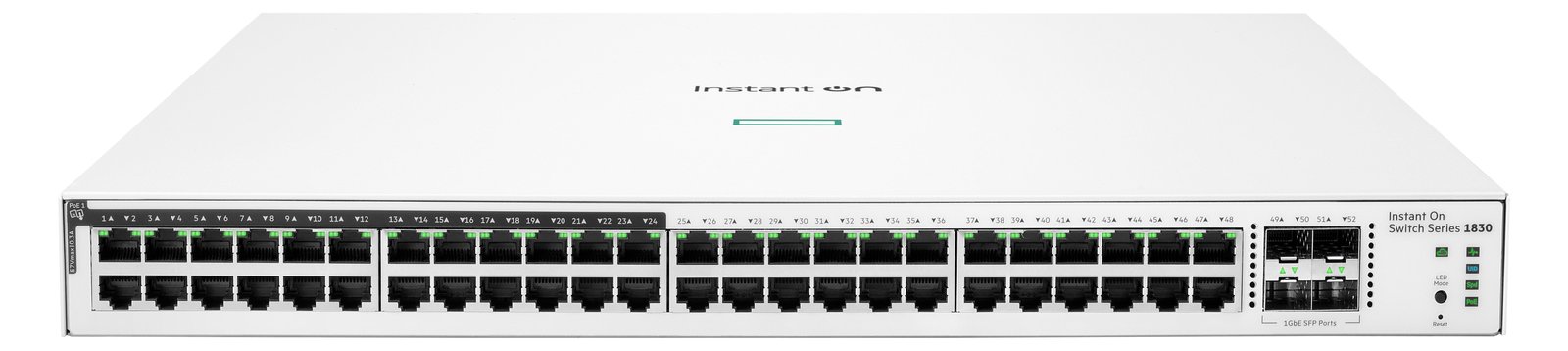 HPE Aruba Instant On 1830 48G 24p Class4 PoE 4SFP 370W Switch - Switch - Smart