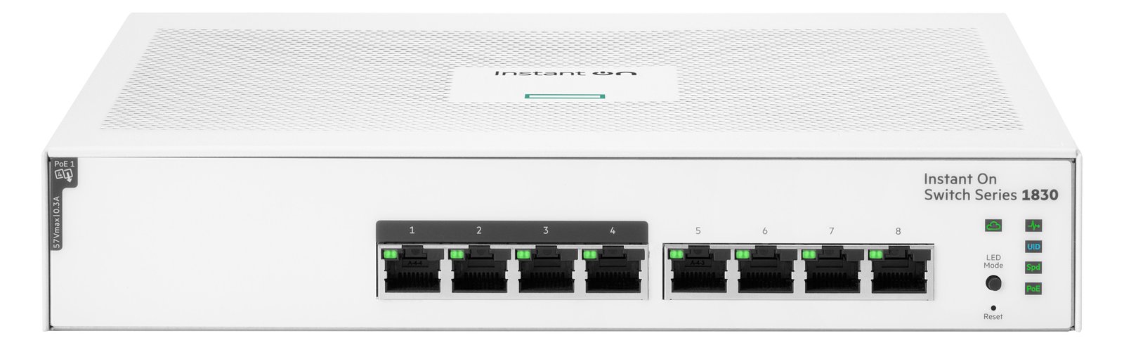 HPE Aruba Instant On 1830 8G 4p Class4 PoE 65W Switch - Switch - Smart - 4 x 10/100/1000 + 4 x 10/100/1000 (PoE+)