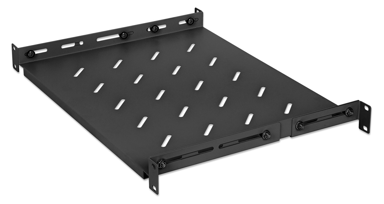 IC Intracom Intellinet - Rack - Regal - with variable rails, fixed mounting - Schwarz, RAL 9004 - 1U - 48.3 cm (19)