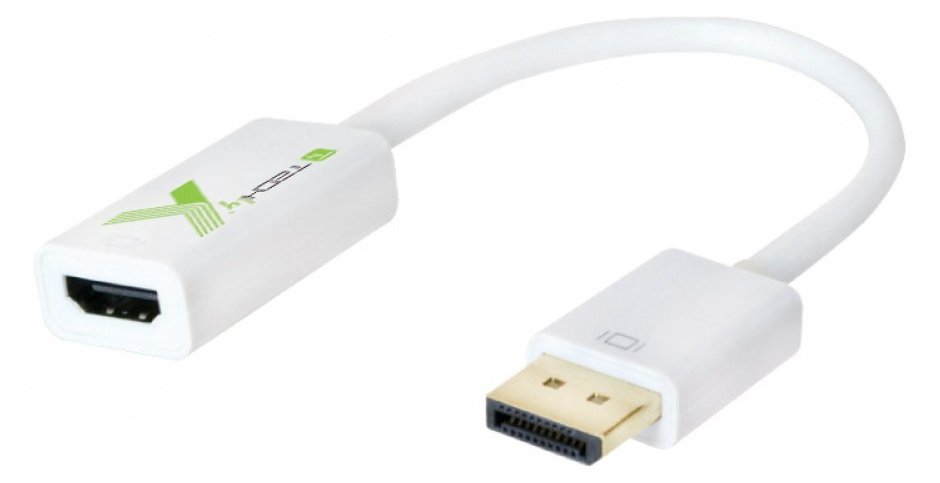 IC Intracom TECHly - Videoadapter - DisplayPort männlich eingerastet zu HDMI weiblich - Weiß