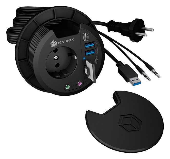ICY BOX IB-HUB1430-CR - Hub - in-desk - 2 x SuperSpeed