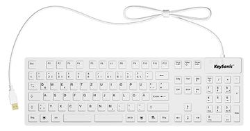 ICY BOX KeySonic KSK-8030 IN - Tastatur - USB - TL: Deutsch, QWERTZ - Weiß von LumaTech