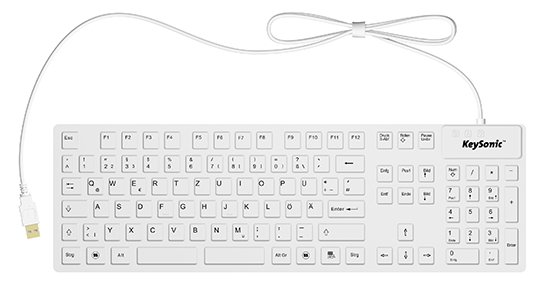 ICY BOX KeySonic KSK-8030 IN - Tastatur - USB - TL: Deutsch, QWERTZ - Weiß