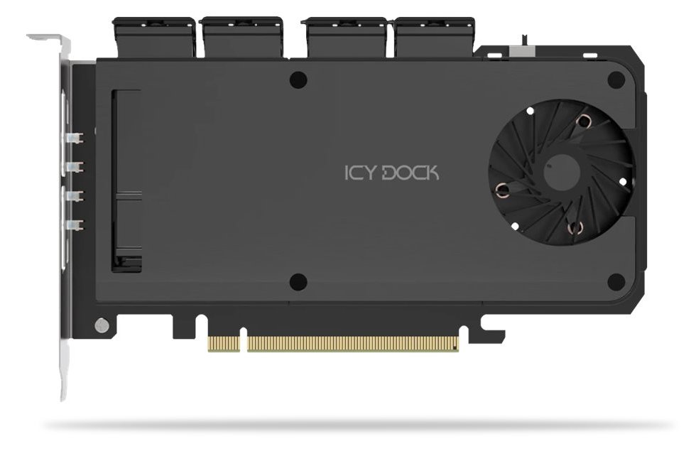 Icy Dock Adapter 4 x M.2 NVMe SSD Mobile Rack Card - Gehäuse