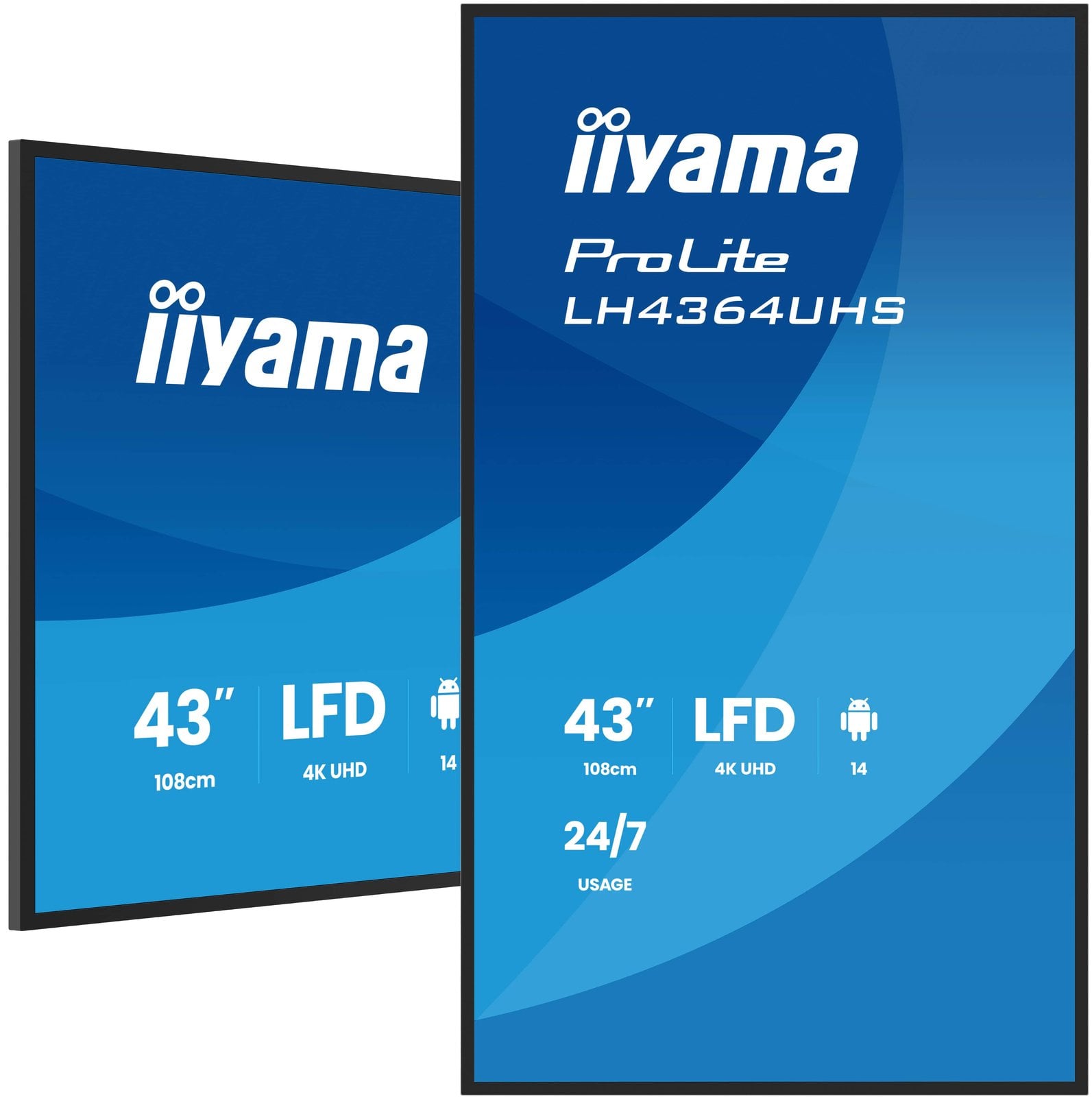 Iiyama 108cm 43 LH4364UHS-B1AG 16 9 2xHDMI+USB-C IPS - 108 cm - 43