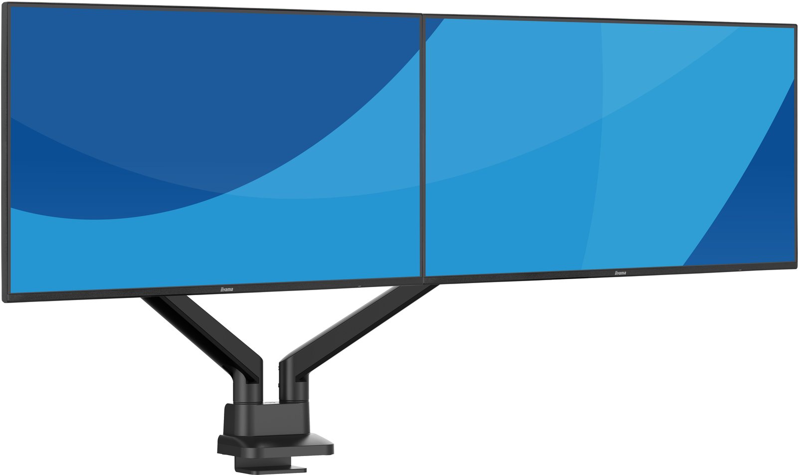 Iiyama Stylish flexible deskmount for dual monitor with mechanical spring monitors up