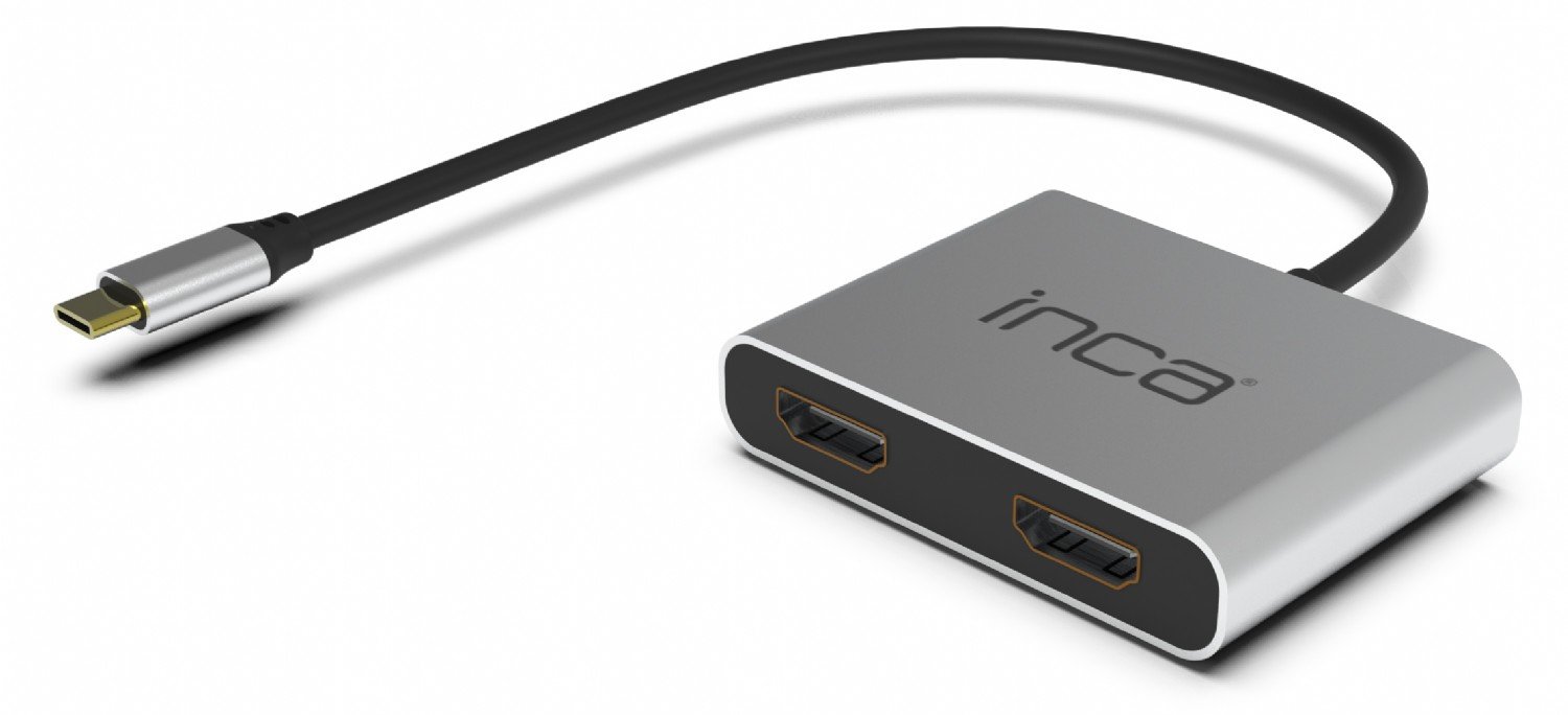 INCA Adapter ITPC-4 Typ C> 2xHDMI 4K30Hz 1xUSB-A 1xUSB-C - Adapter