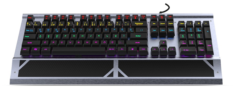 INCA IKG-444 - Volle Größe (100%) - Kabelgebunden - USB - Mechanischer Switch - RGB-LED - Grau - TL: Deutsch, QWERTZ