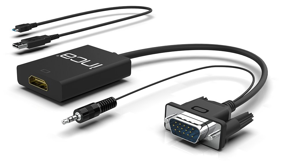 INCA IVTH-02 - 0,2 m - HDMI Typ A (Standard) - VGA (D-Sub) - Männlich - Männlich - Weiß von LumaTech