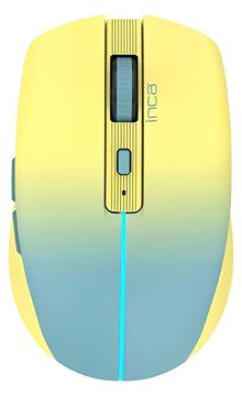 INCA IWM-511RS - rechts - Optisch - RF Wireless + Bluetooth + USB Type-C - 1600 DPI - Blau - Gelb von LumaTech