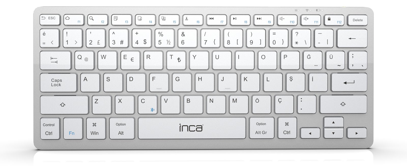 INCA Tastatur IBK-565BT Bluetooth 5.0 Smart Silber - Tastatur - Bluetooth
