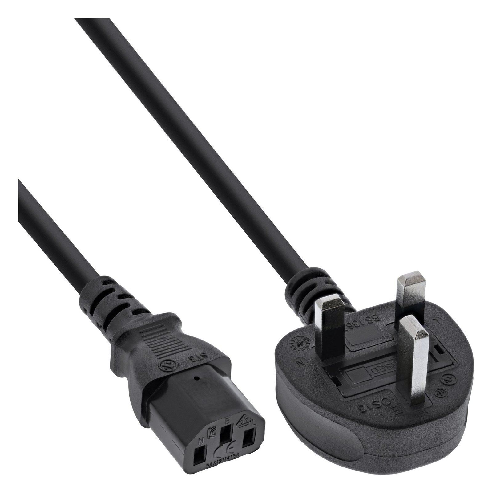 InLine Netzkabel - Netzstecker England auf Kaltgerätestecker C13 - 1,8m