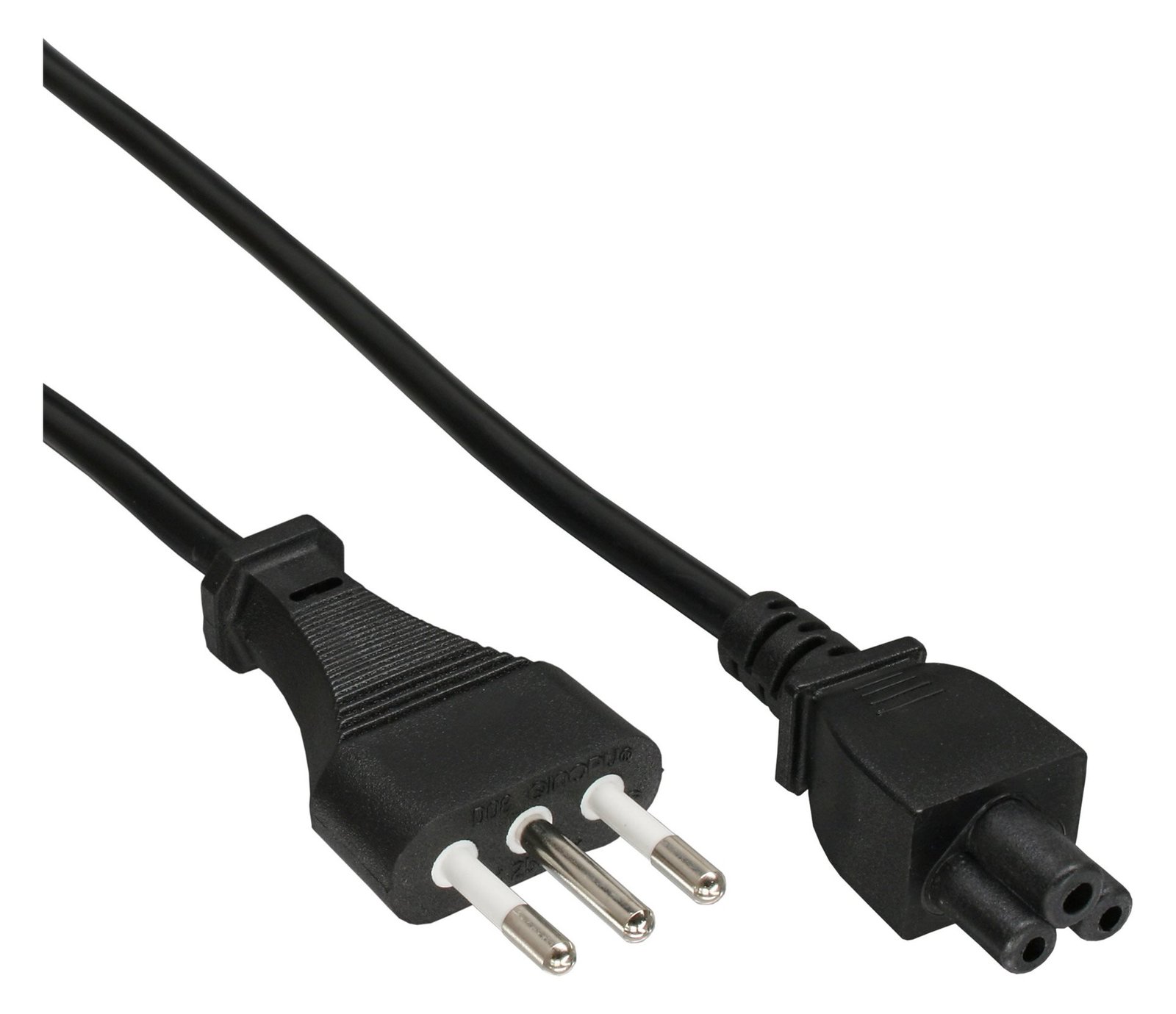 InLine Netzkabel für Notebook - Italien - 3pol Kupplung - 2,0m