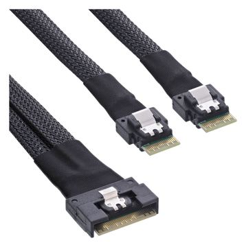InLine Slim SAS Kabel - SFF-8654 8i zu 2x SFF-8654 4i - 0,5m von LumaTech