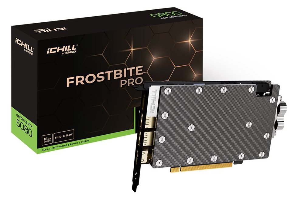Inno3D C50803-16D7X-1760FBP GeForce RTX 5080 iChill Frostbite Pro GDDR7 - PCI-Express - 16.384 MB