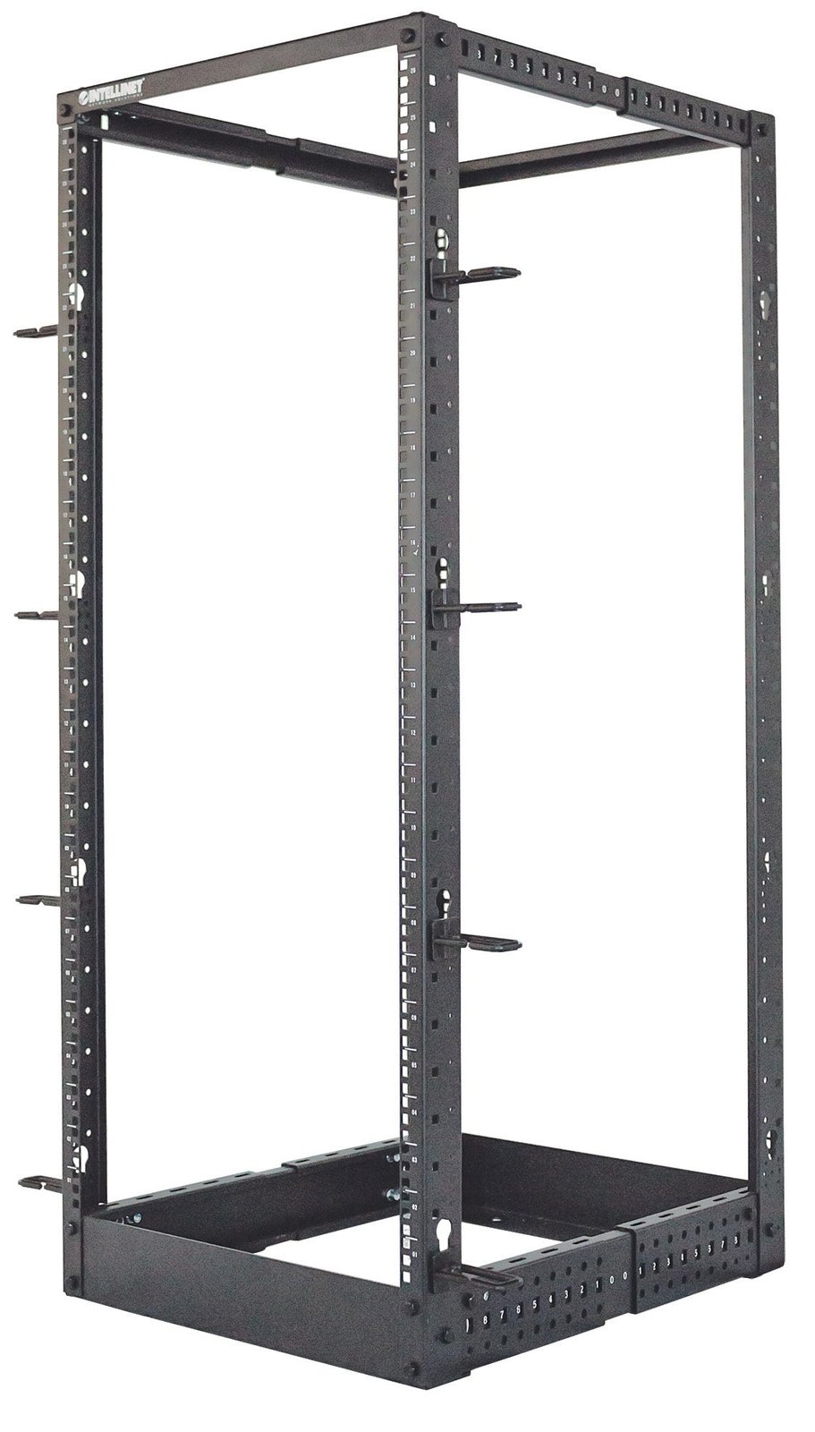 Intellinet 19 4-Pfosten Laborgestell, 26 HE, Flatpack, schwarz - Schrank - offener Rahmen - 4 Pfosten - Schwarz