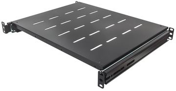 Intellinet 19 Ausziehbarer Fachboden, 1 HE, geeignet für Schränke mit 600 bis 800 mm Tiefe, Ablagefläche 350 mm Tiefe - schwarz von LumaTech