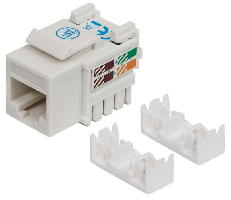 Intellinet Cat6 Modularbuchse, UTP, Keystone Jack, weiß, benötigt LSA-Auflegewerkzeug