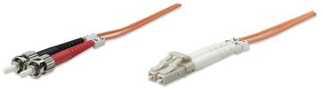 Intellinet Fiber Optic Patch Cable, OM2, LC/ST, 2m, Orange, Duplex, Multimode, 50/125 µm, LSZH, Fibre, Lifetime Warranty von LumaTech