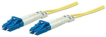 Intellinet Fibre Optic Patch Cable, OS2, LC/LC, 5m, Yellow, Duplex, Single-Mode, 9/125 Âµm, LSZH, Fiber