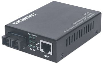 Intellinet Gigabit Ethernet Singlemode Medienkonverter, 10/100/1000Base-T auf 1000Base-LX (SC) von LumaTech