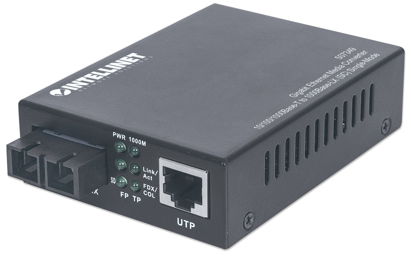 Intellinet Gigabit Ethernet Singlemode Medienkonverter, 10/100/1000Base-T auf 1000Base-LX (SC)