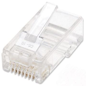 Intellinet RJ45 Modular Plugs, Cat6, UTP, 2-prong, for stranded wire, 15 µ gold plated contacts, 100 pack von LumaTech