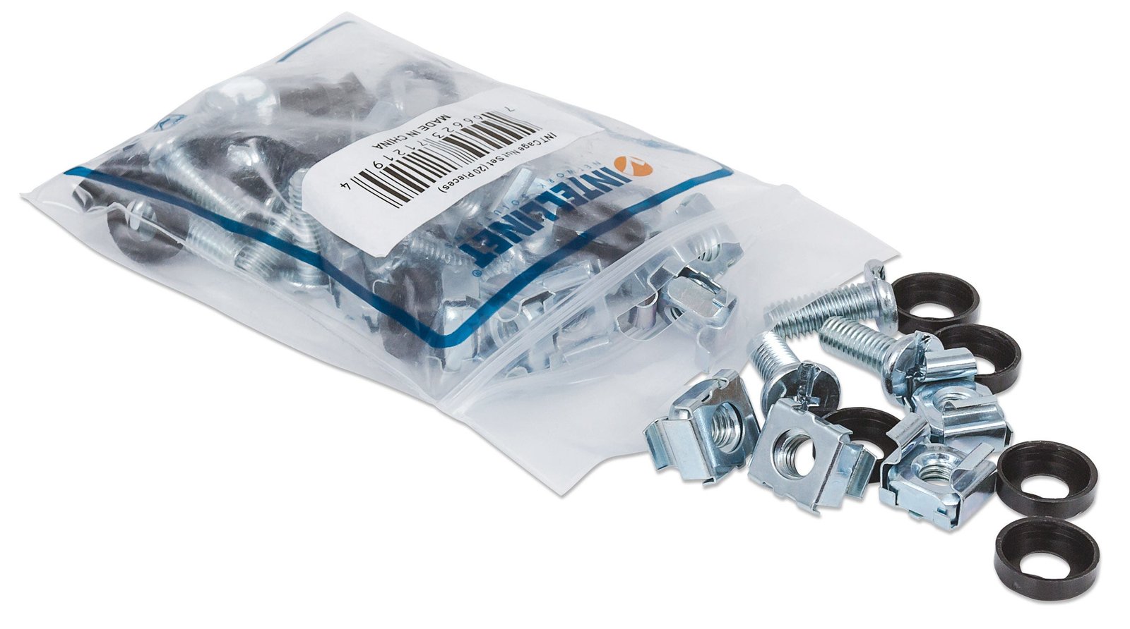 Intellinet Schraubensatz, 20er-Pack - Schrauben, Muttern und Unterlegscheiben für Rack
