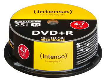 Intenso 25 x DVD+R - 4.7 GB 16x - mit Tintenstrahldrucker bedruckbare Oberfläche von LumaTech
