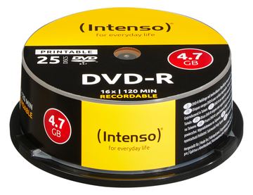 Intenso 25 x DVD-R (G) - 4.7 GB 16x - mit Tintenstrahldrucker bedruckbare Oberfläche von LumaTech