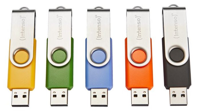 Intenso Basic Line USB Typ-A 2.0/s Drehring Schwarz Blau Grue... - USB-Stick - 32 GB