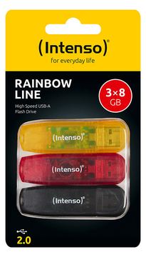Intenso USB Stick Rainbow Line 3er Pack 3x8GB - USB-Stick 3502463 - USB-Stick von LumaTech