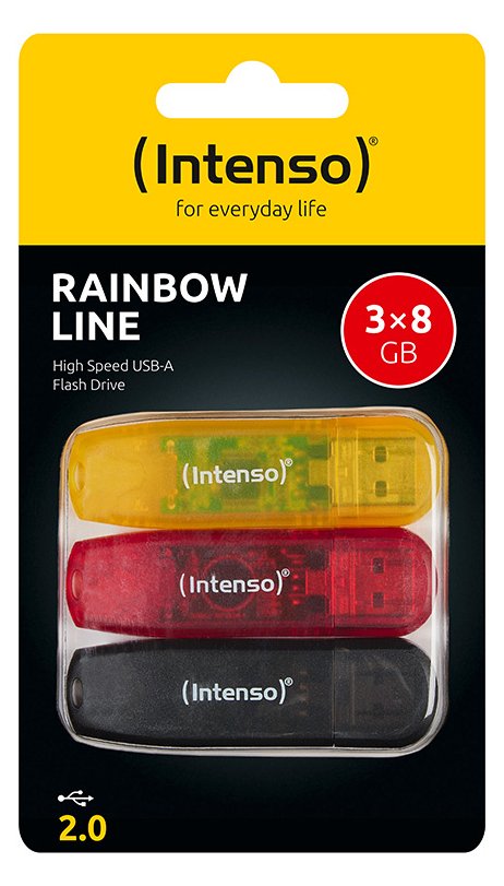 Intenso USB Stick Rainbow Line 3er Pack 3x8GB - USB-Stick 3502463 - USB-Stick
