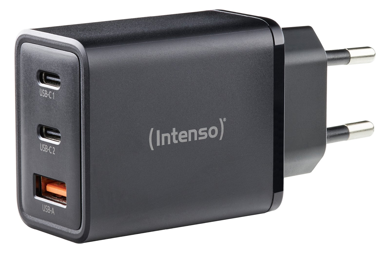 Intenso W65ACC GaN schwarz USB Ladegerät 65 W 1x USB-A 2x USB-C Schwarz