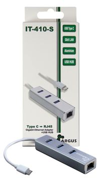 Inter-Tech Argus IT-410-S - Hub - 3 x SuperSpeed USB 3.0 + 1 x 10/100/1000 von LumaTech