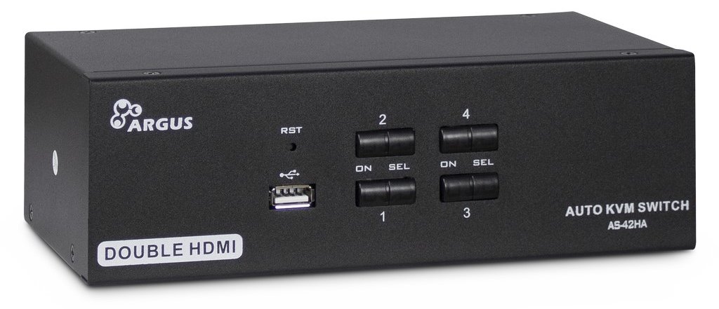 Inter-Tech Argus KVM AS-42HA - KVM-/Audio-Switch - 4 x KVM/Audio