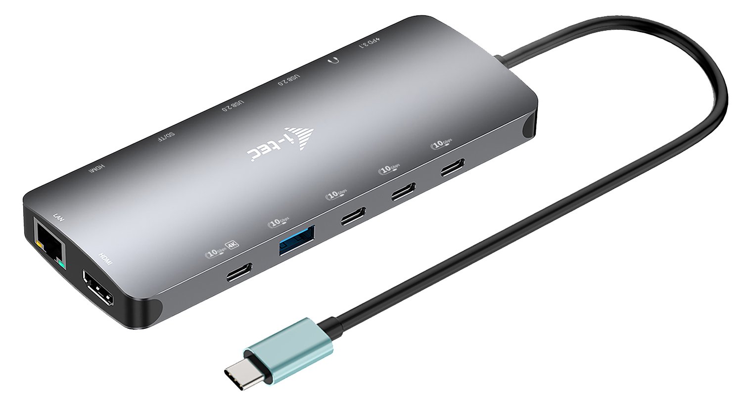 i-tec USB-C Metal Nano Dock 2x HDMI 1x Video GLAN Audio/Mic 1xSD/microSD